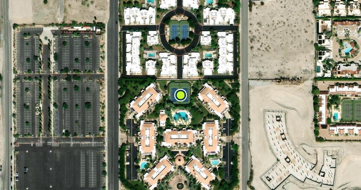 Satellite view of Palm Springs Pickleball Courts