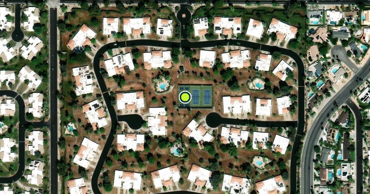 Satellite view of Palm Springs Pickleball Courts