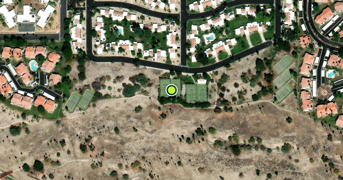 Satellite view of Palm Springs Pickleball Courts