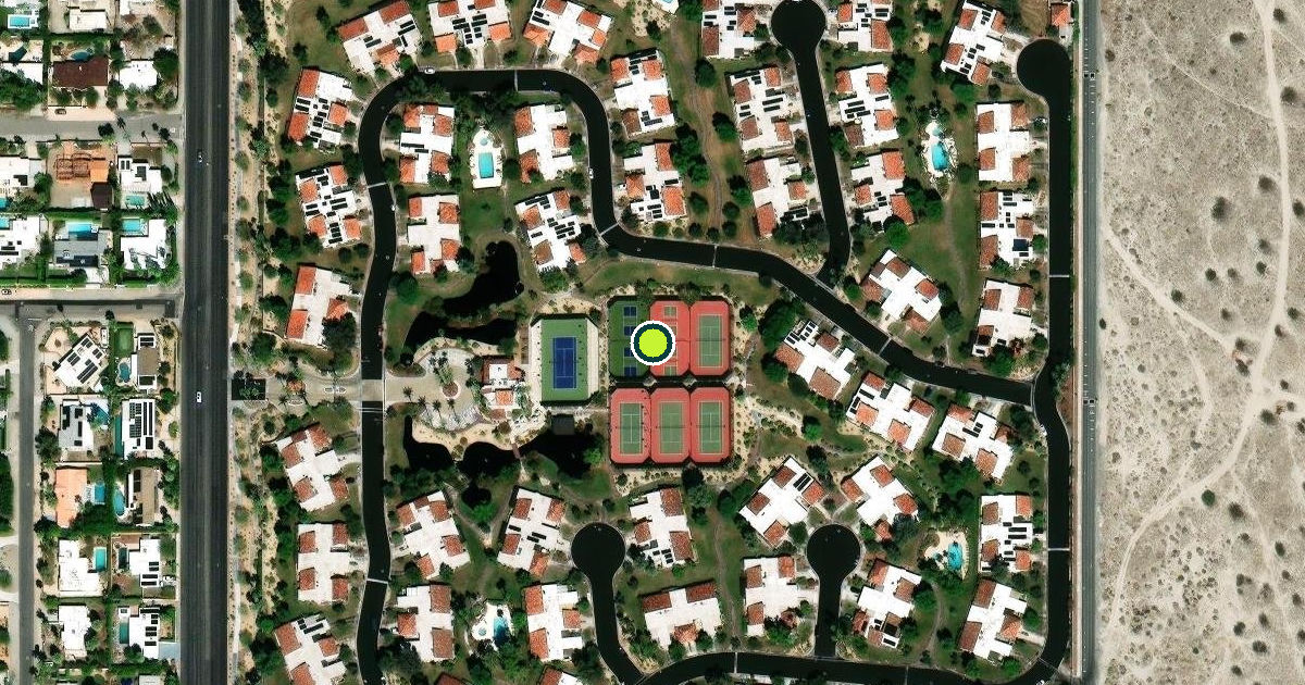 Satellite view of Palm Springs Pickleball Courts
