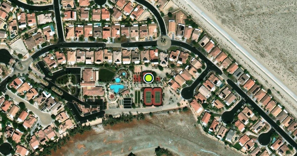Satellite view of Palm Springs Pickleball Courts