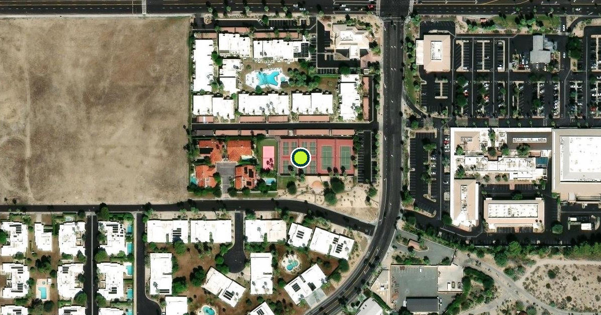 Satellite view of Palm Springs Pickleball Courts