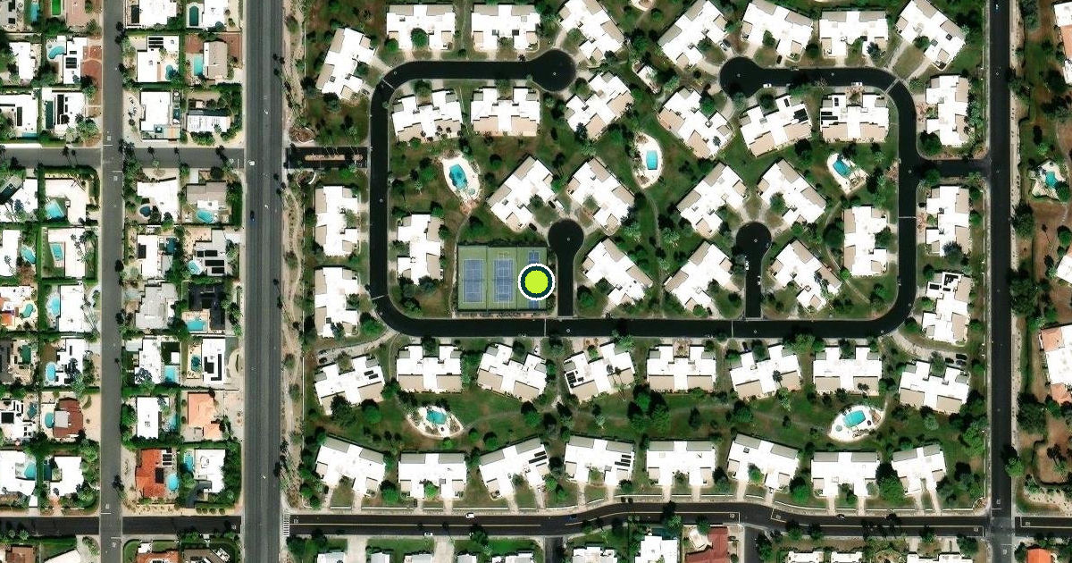 Satellite view of Palm Springs Pickleball Courts