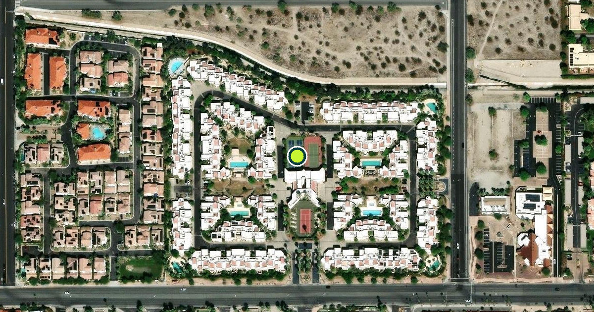 Satellite view of Palm Springs Pickleball Courts
