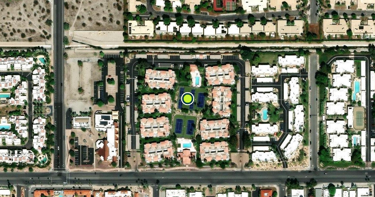 Satellite view of Palm Springs Pickleball Courts