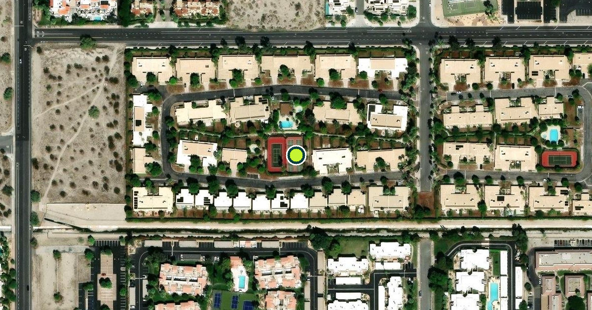 Satellite view of Palm Springs Pickleball Courts
