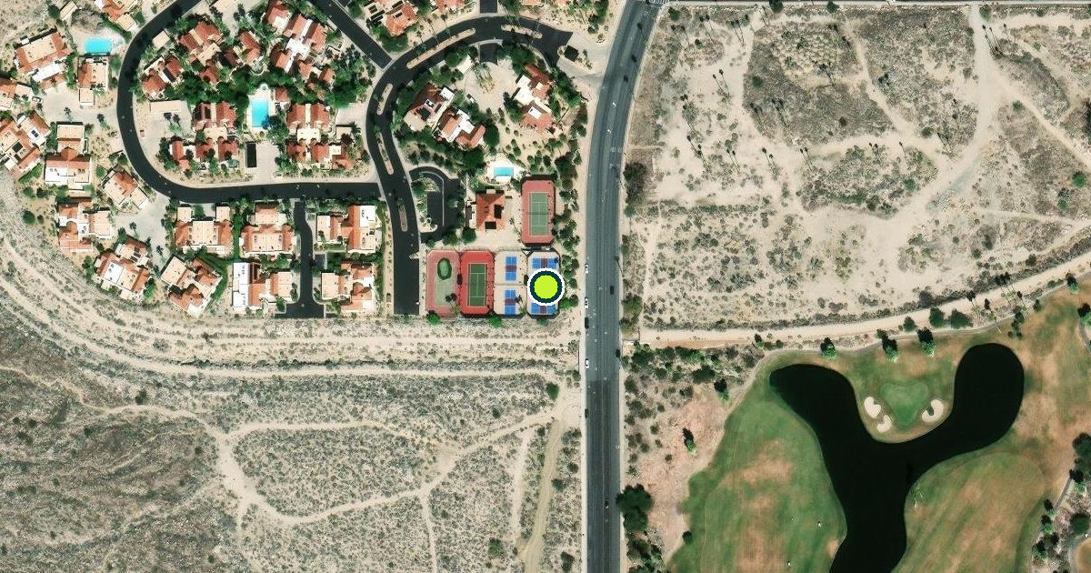 Satellite view of Palm Springs Pickleball Courts