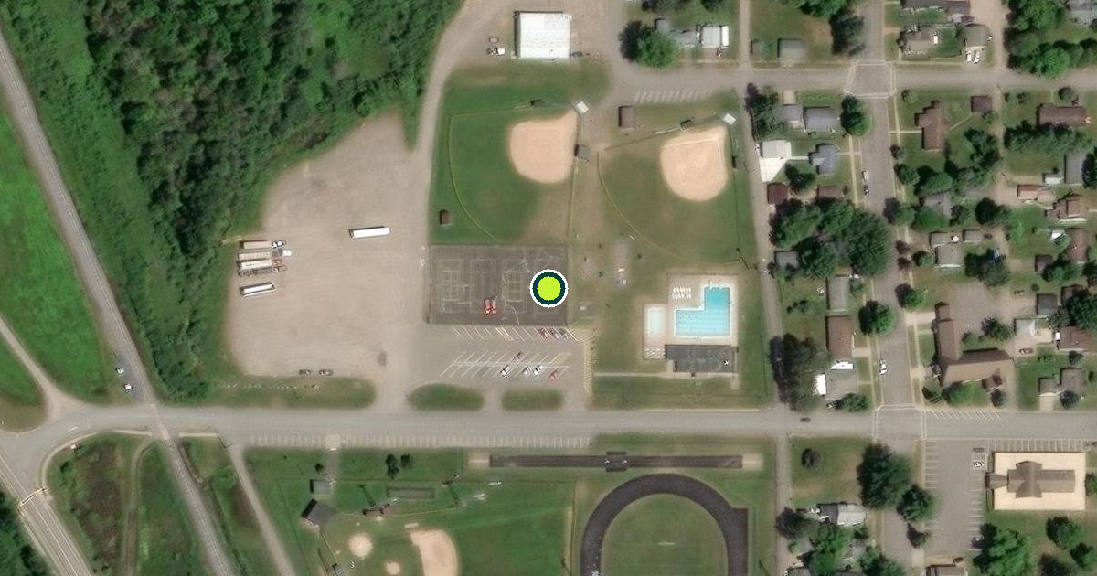 Satellite view of Park Falls Pickleball Courts