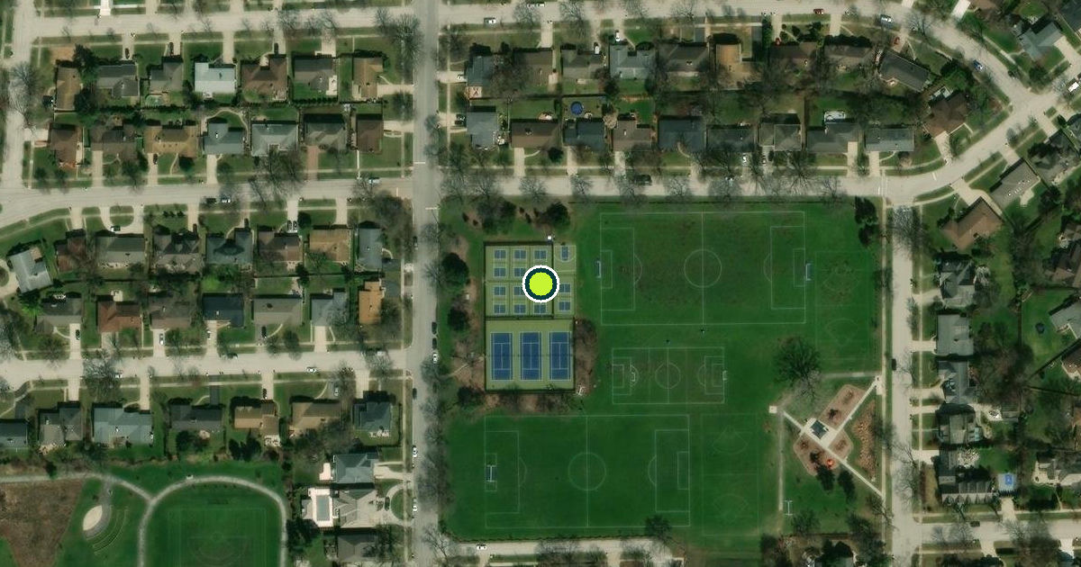 Satellite view of Park Ridge Pickleball Courts