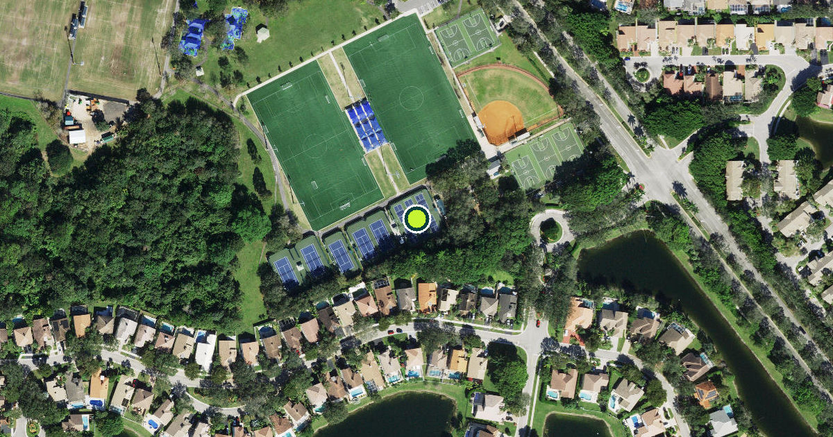 Satellite view of Parkland Pickleball Courts
