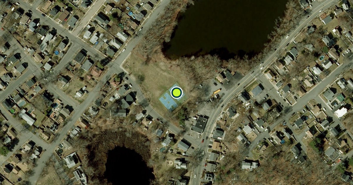 Satellite view of Peabody Pickleball Courts