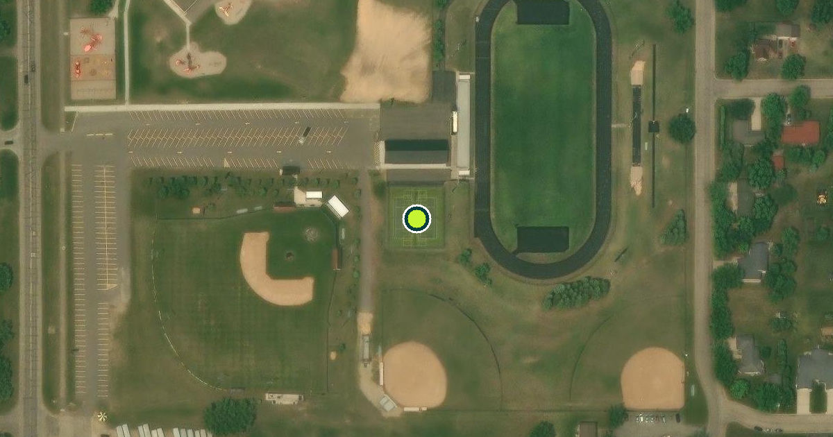 Satellite view of Pelican Rapids Pickleball Courts