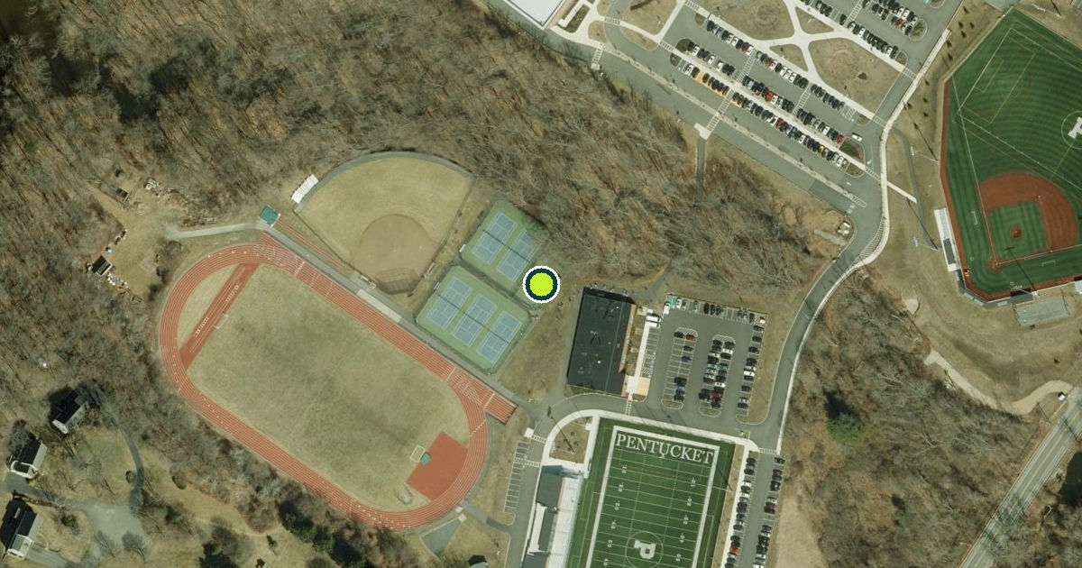 Satellite view of Pentucket Regional Schools Pickleball Courts
