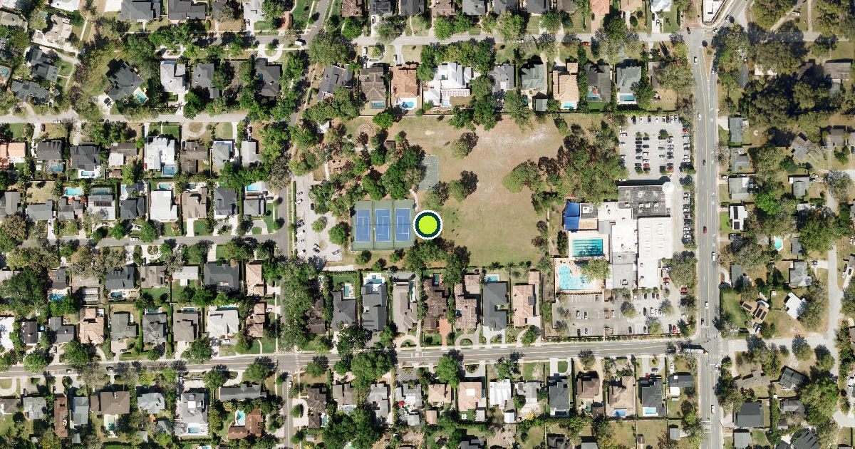 Satellite view of Phelps Park Pickleball Courts