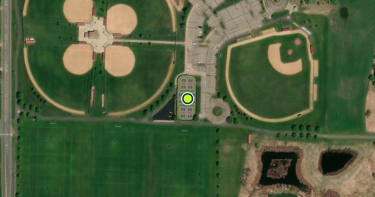 Satellite view of Pickleball courts