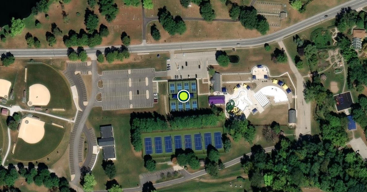 Satellite view of Pickleball Courts | Riverside Park