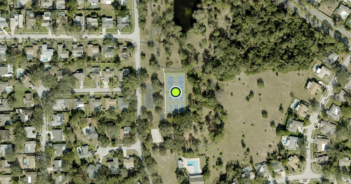 Satellite view of Pinellas County Pickleball Courts