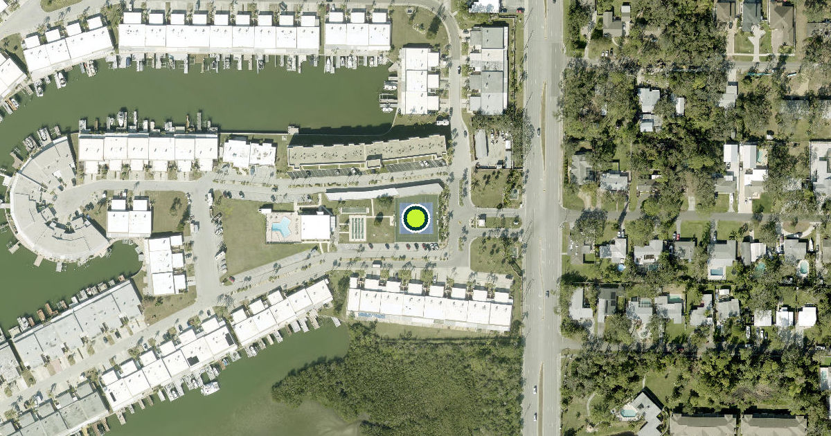 Satellite view of Pinellas County Pickleball Courts