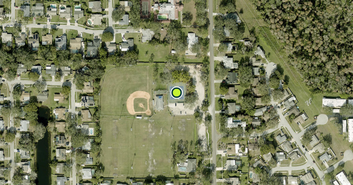 Satellite view of Pinellas County Pickleball Courts