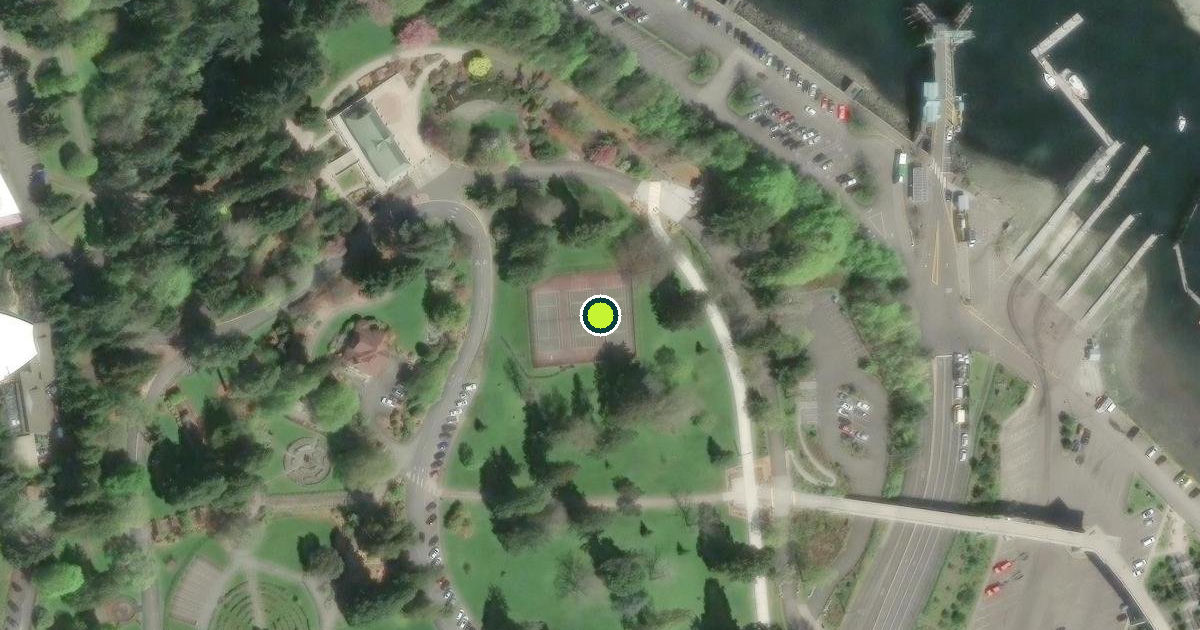 Satellite view of Point Defiance Park Pickleball Courts
