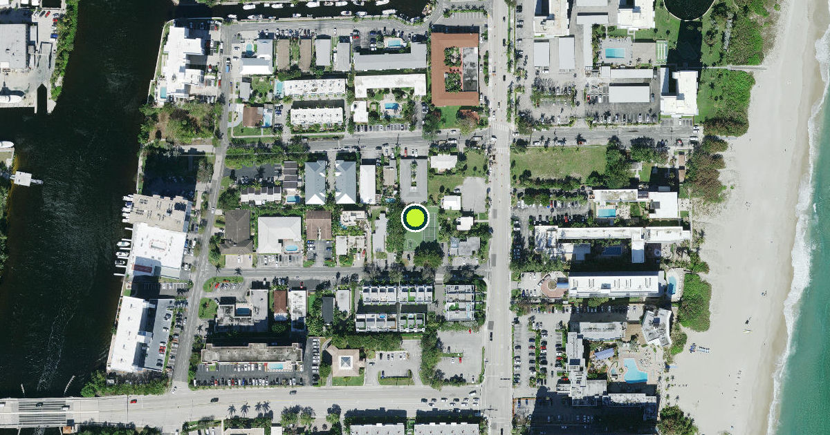 Satellite view of Pompano Beach Pickleball Courts