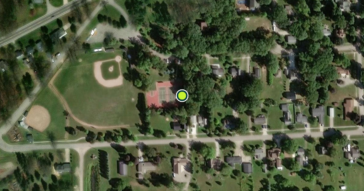 Satellite view of Port Austin Pickleball Courts