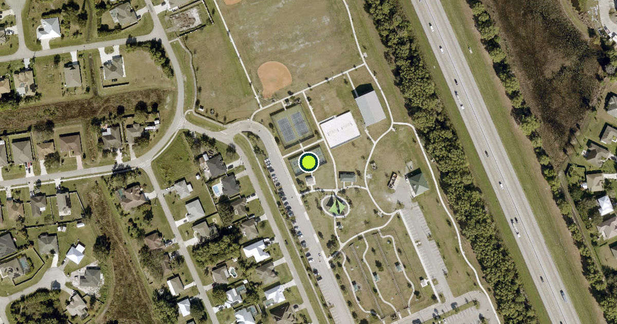 Satellite view of Port Saint Lucie Pickleball Courts