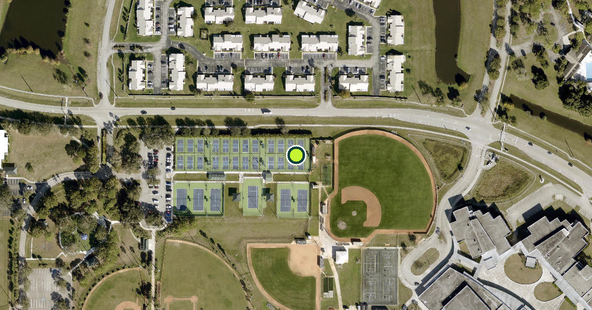 Satellite view of Port Saint Lucie Pickleball Courts