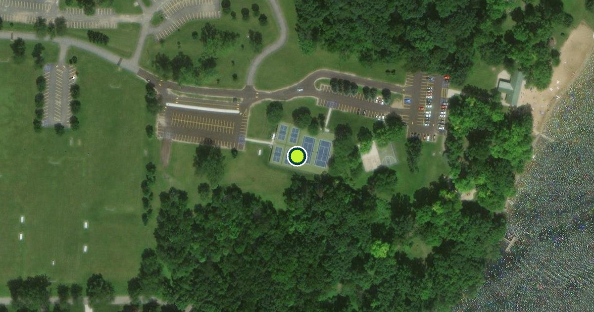 Satellite view of Portage Pickleball Courts