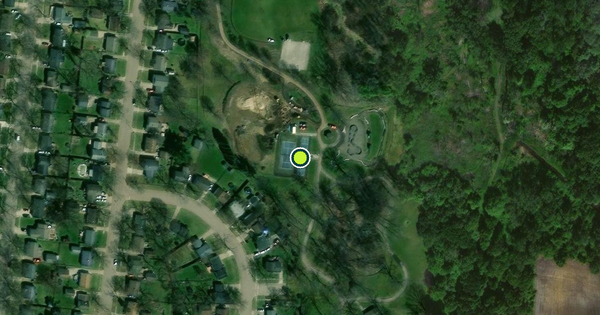 Satellite view of Portage Pickleball Courts
