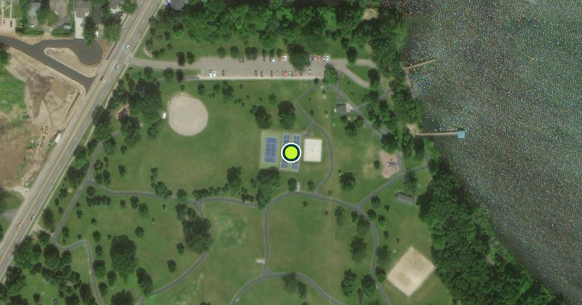 Satellite view of Portage Pickleball Courts