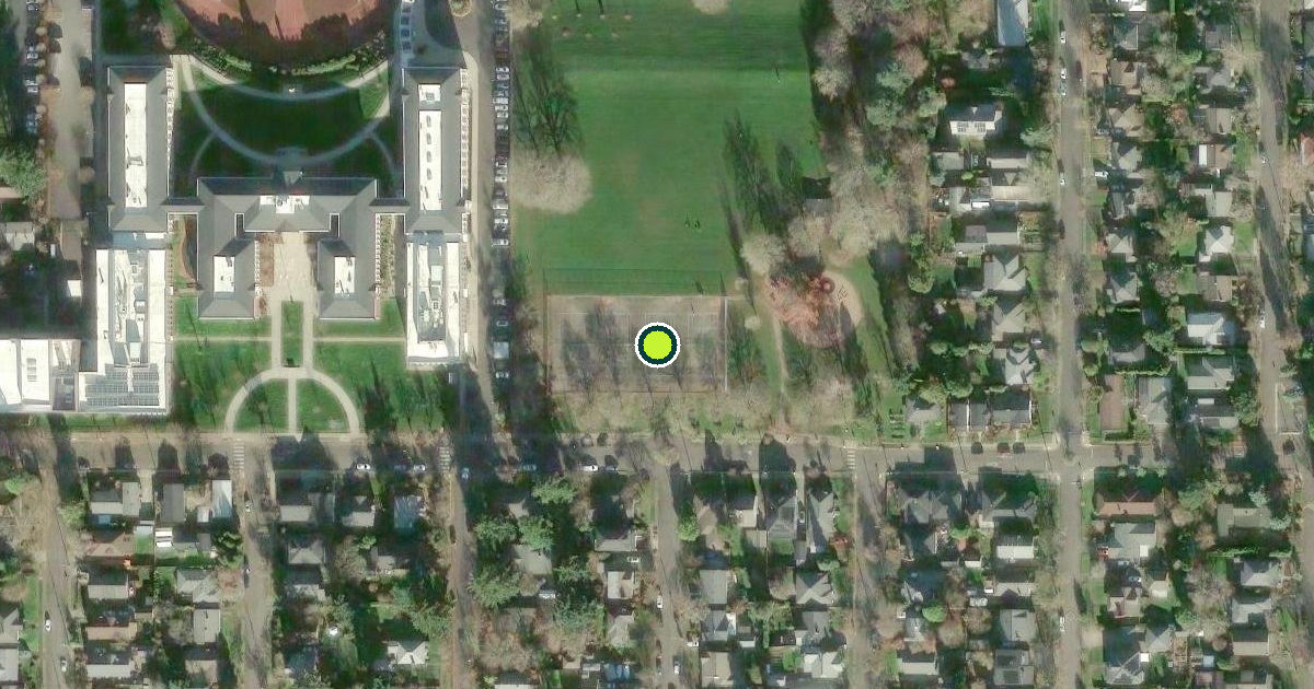 Satellite view of Portland Pickleball Courts