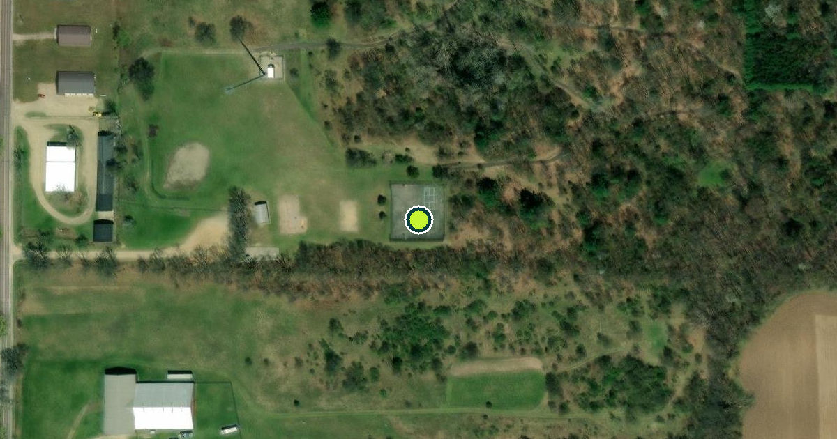 Satellite view of Prairieville Township Pickleball Courts