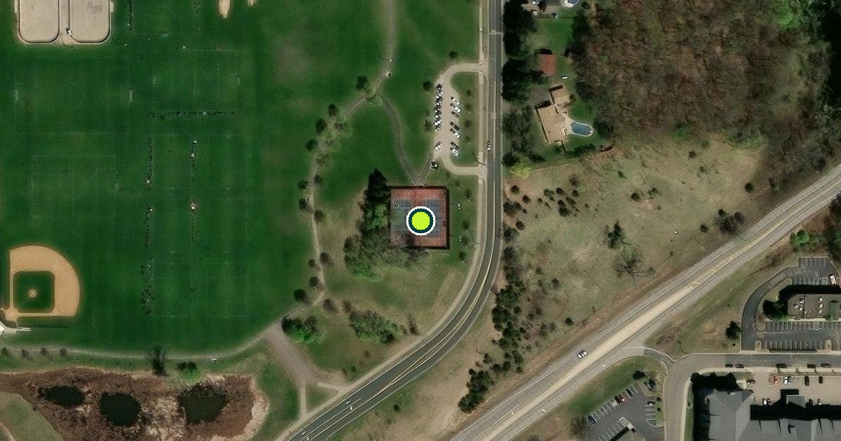 Satellite view of Prior Lake Pickleball Courts
