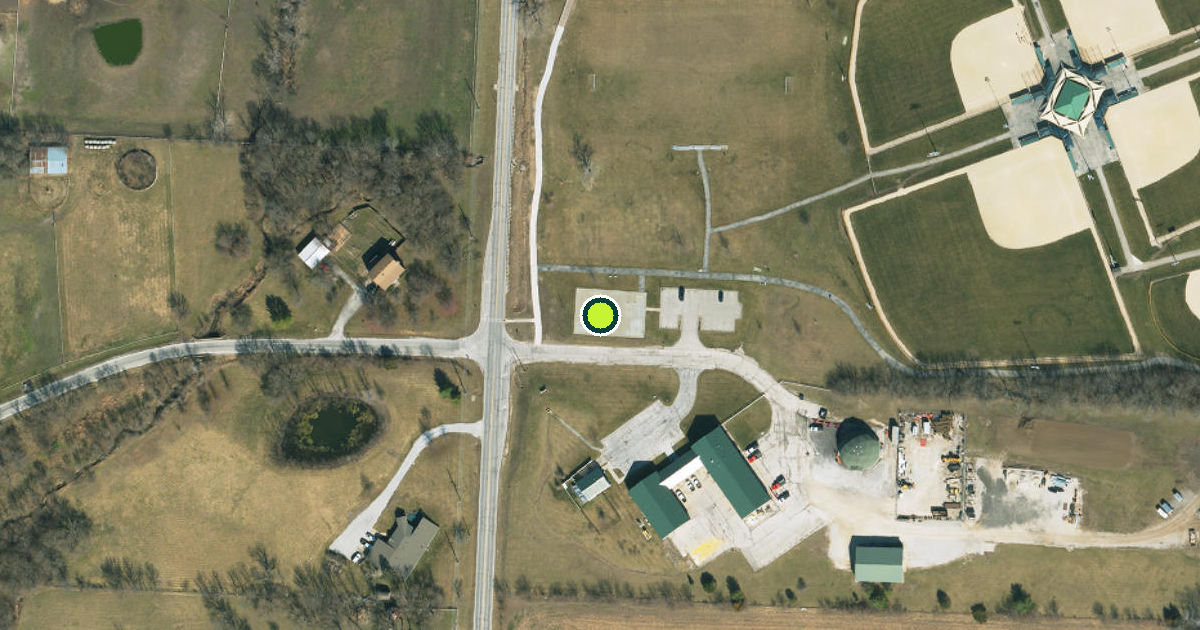 Satellite view of Raymore Pickleball Courts