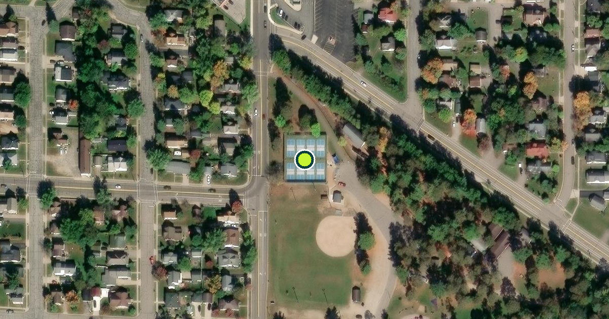 Satellite view of Rhinelander Pickleball Courts