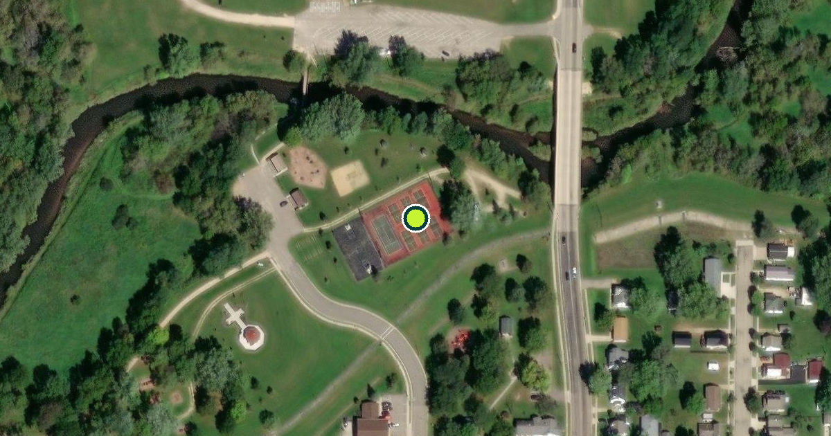 Satellite view of Richland Center Pickleball Courts