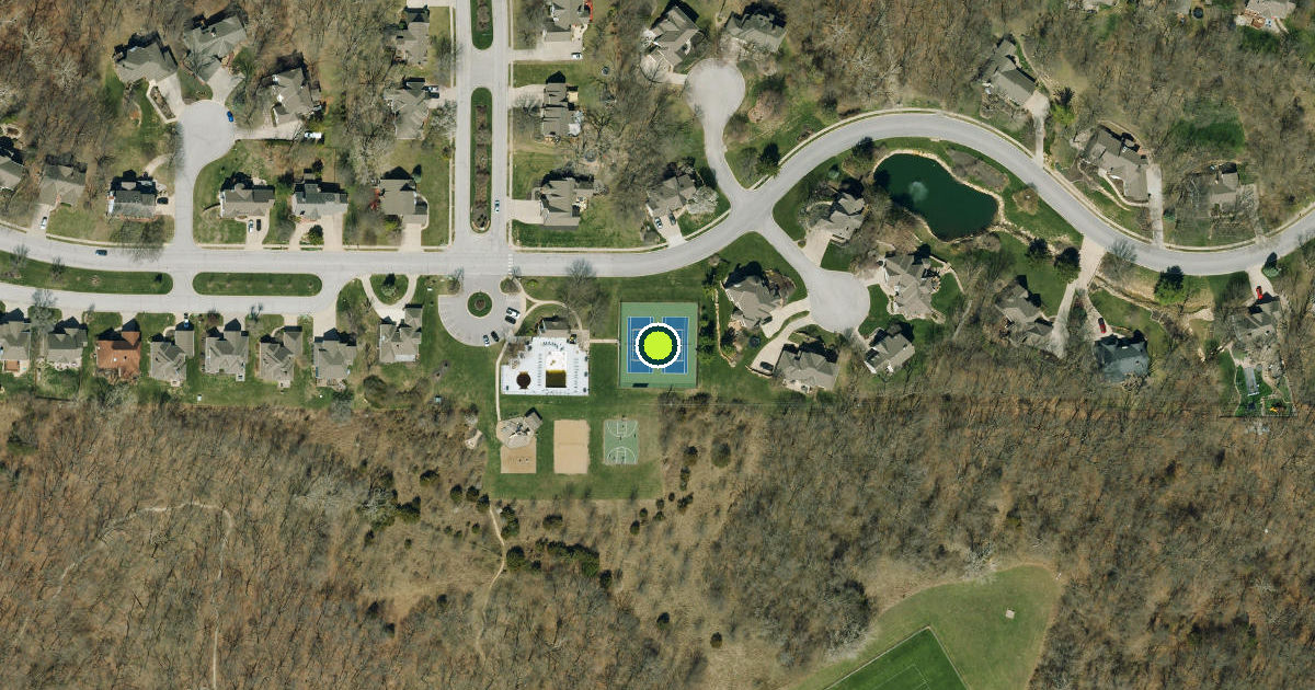 Satellite view of Riss Lake Park Pickleball Courts