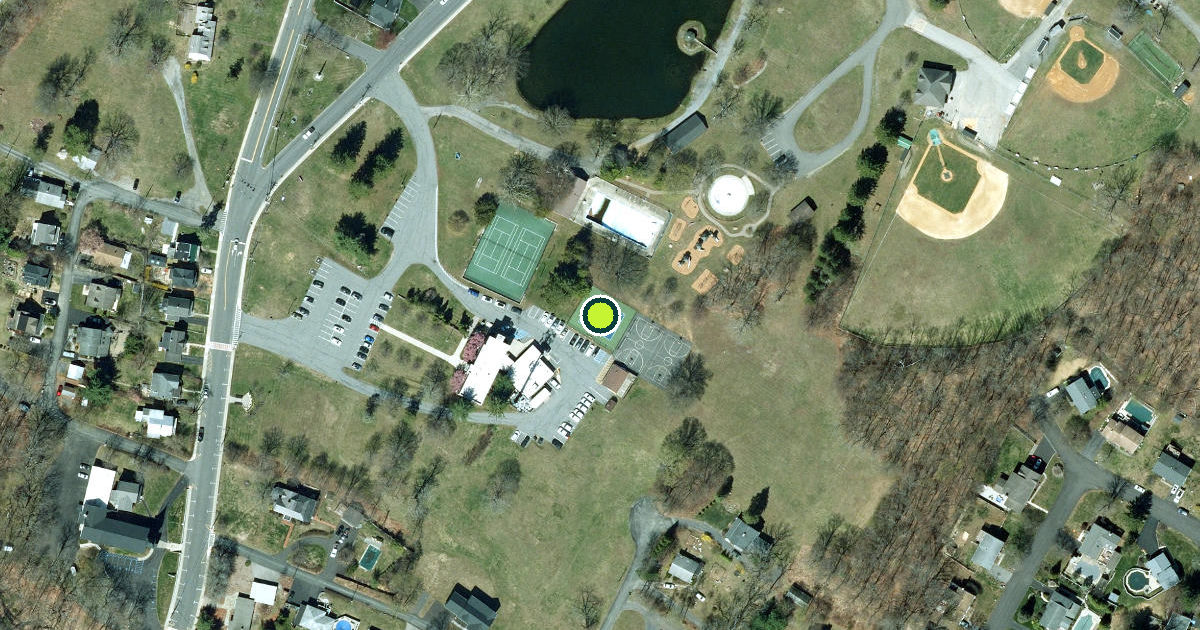 Satellite view of Riverlight Park Pickleball Courts
