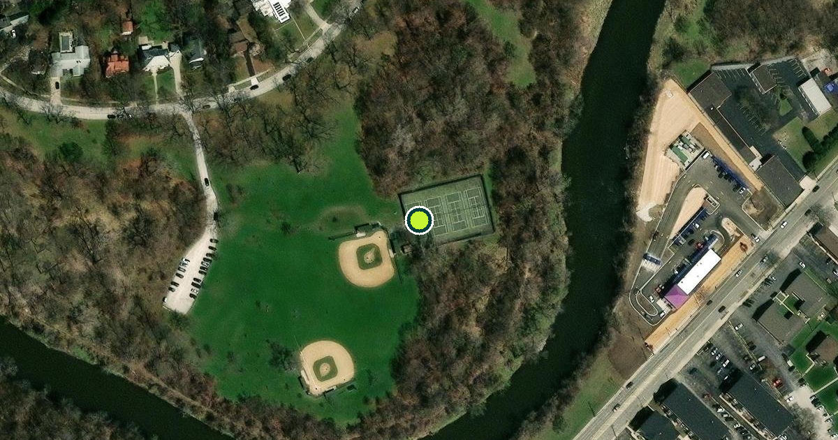 Satellite view of Riverside Pickleball Courts