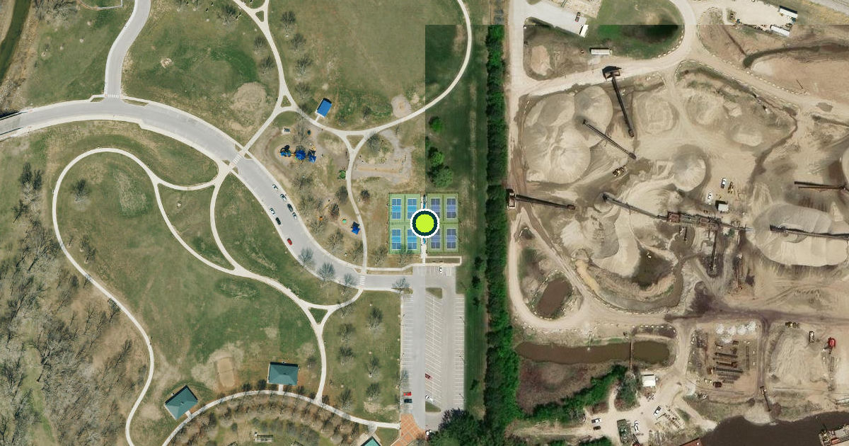 Satellite view of Riverside Pickleball Courts