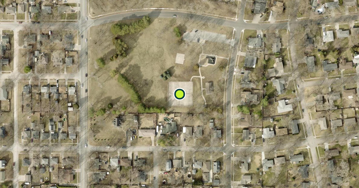 Satellite view of Roberts Park Pickleball Courts