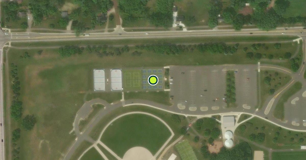 Satellite view of Rochester Hills Pickleball Courts