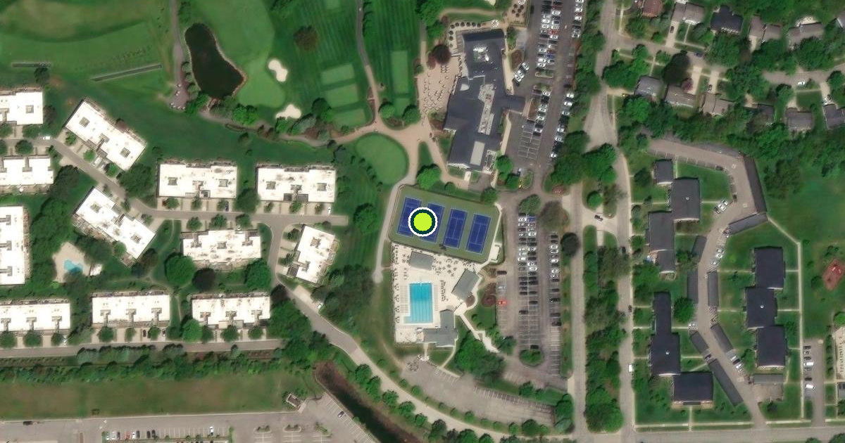 Satellite view of Rochester Hills Pickleball Courts