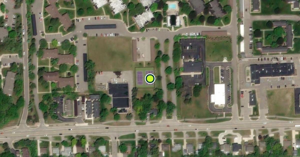 Satellite view of Rochester Hills Pickleball Courts