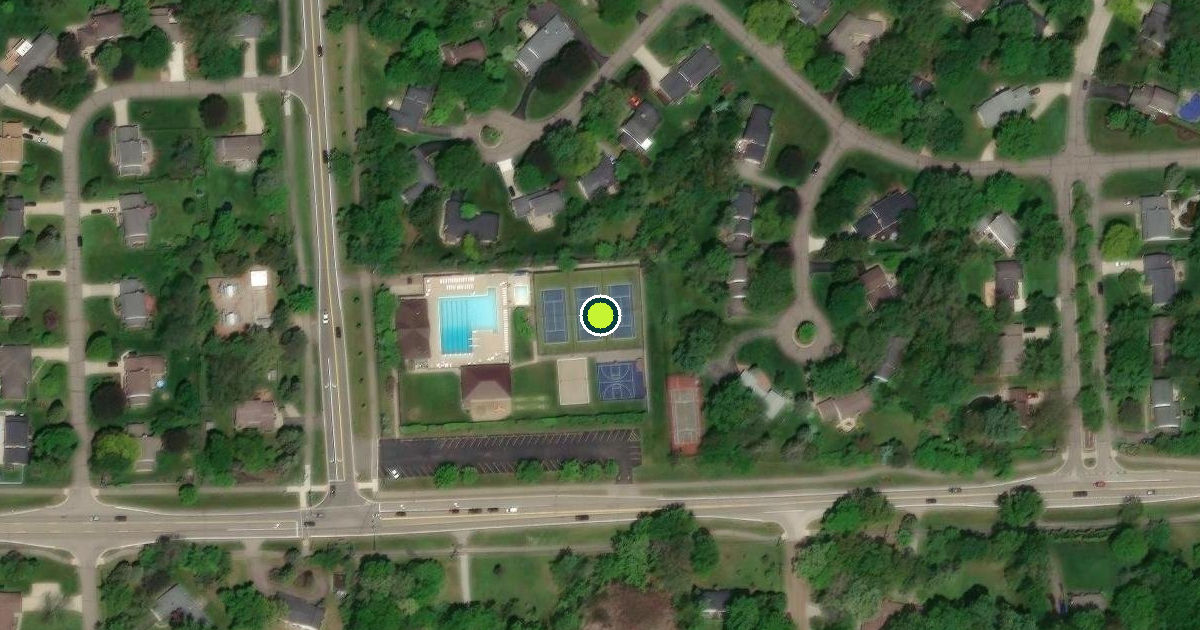 Satellite view of Rochester Hills Pickleball Courts