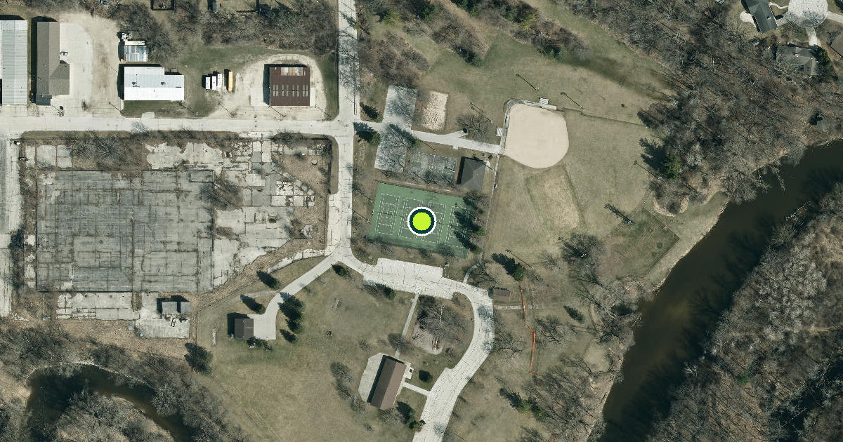 Satellite view of Rochester Park Pickleball Courts