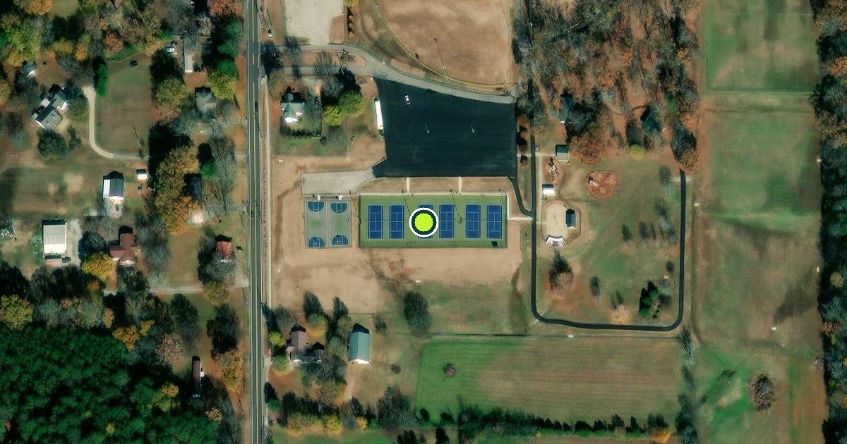 Satellite view of Rogersville Pickleball Courts