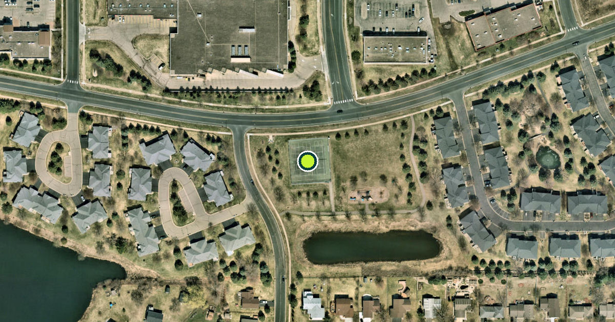 Satellite view of Rosemount Pickleball Courts