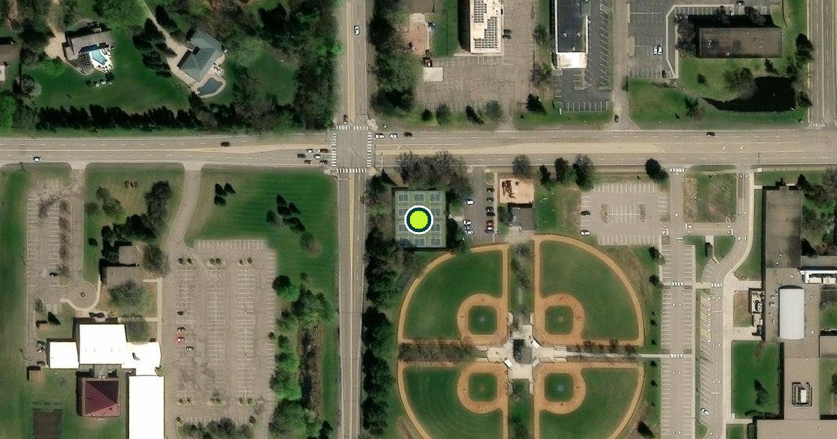 Satellite view of Roseville Pickleball Courts